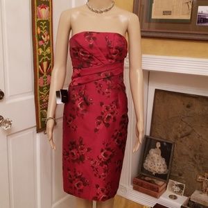 White House Black Market Strapless Red Dress